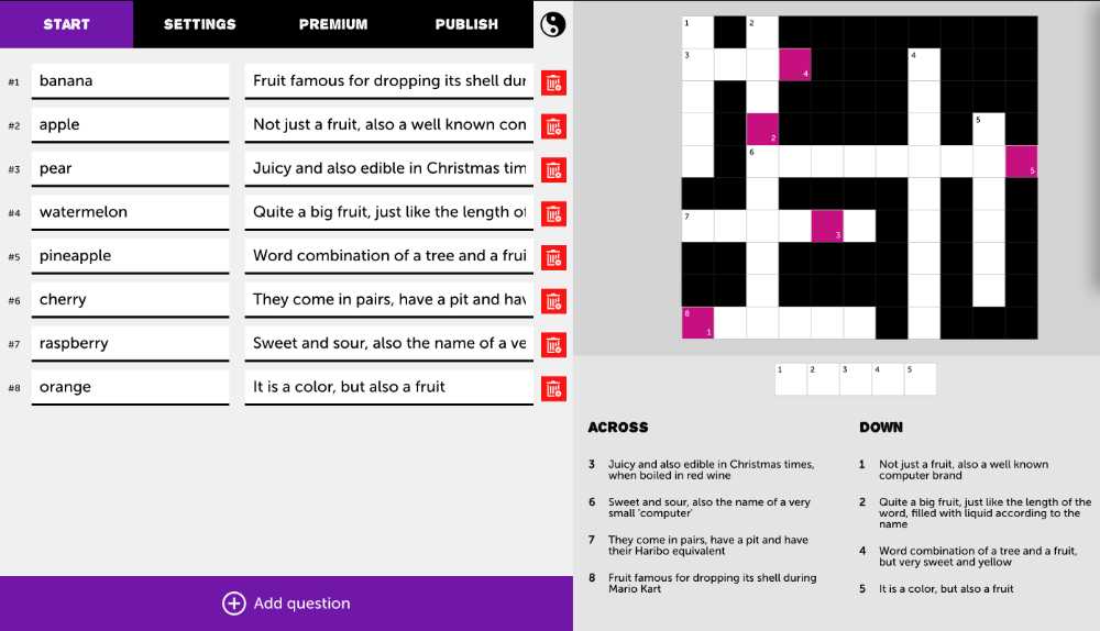 The crossword puzzle maker