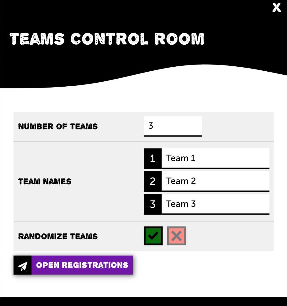 Setting up the teams