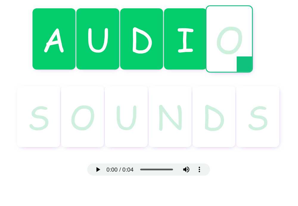 Connect words to audio